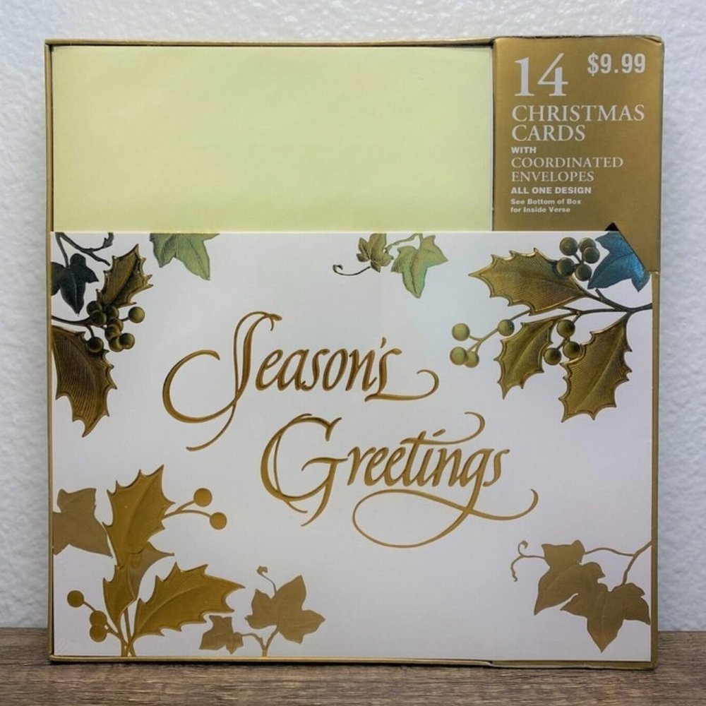 Vintage 14 Luxury Christmas Cards With Coordinated Envelopes